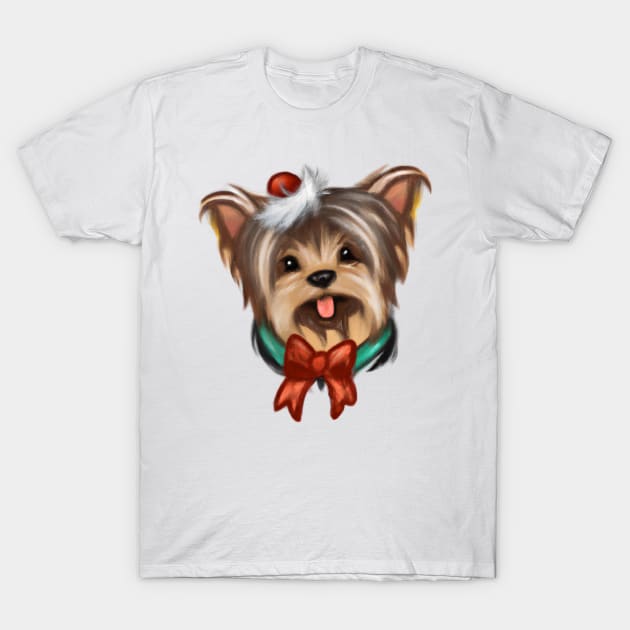 Cute Yorkshire Terrier Drawing T-Shirt by Play Zoo